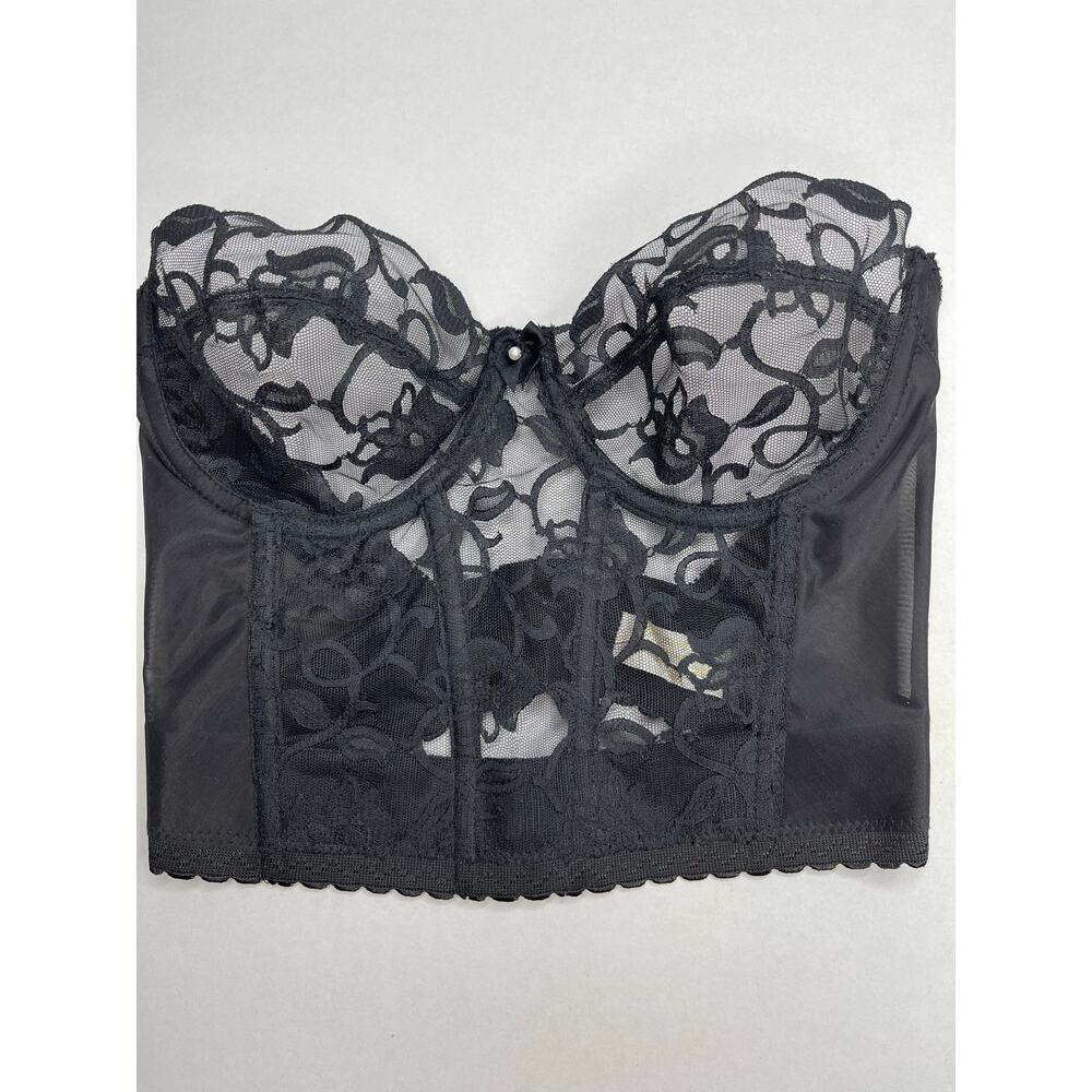 Vintage Victoria Secret Black Lace Corset Size 34C Gold Label - Picture 3 of 10
